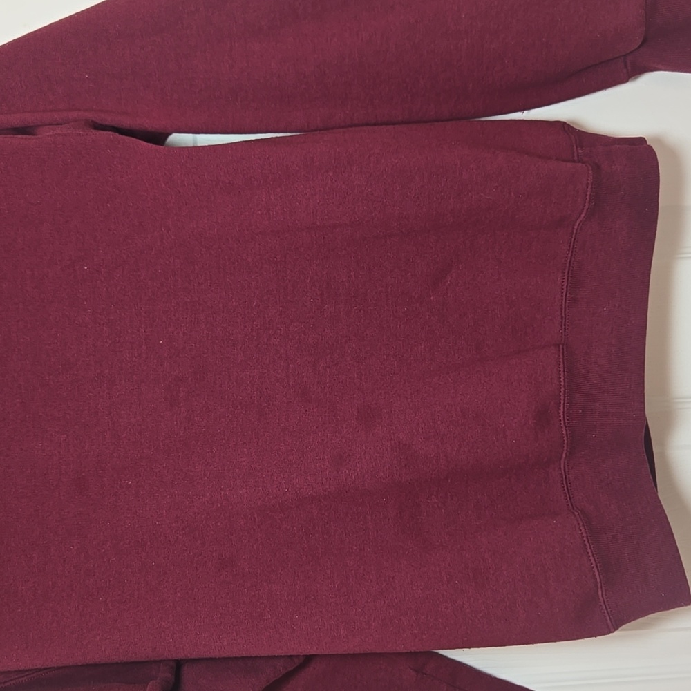 Hanes EcoSmart Maroon Crewneck Sweatshirt Cotton Blend Unisex S - Picture 6 of 10